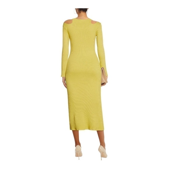 Simon Miller Anz Rib Cutout Long Sleeve Dress in kiwi (lime green) - Picture 3 of 15